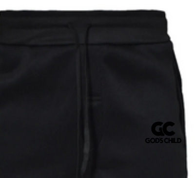 Blackout close up jogger GC white God's Child Black Logo Joggers