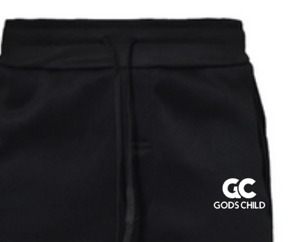 close up jogger GC white God's Child White Logo Joggers